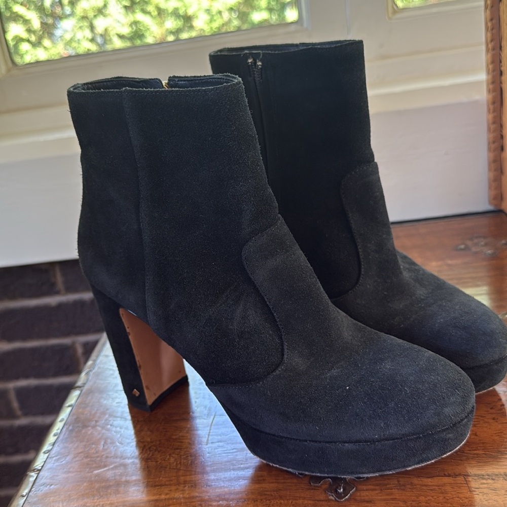 Kate Spade Black Suede Ankle Booties